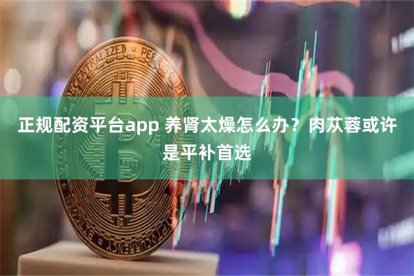正规配资平台app 养肾太燥怎么办？肉苁蓉或许是平补首选